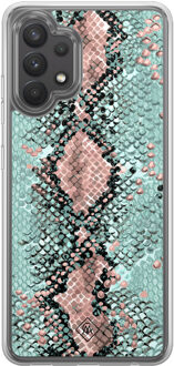 Casimoda Samsung Galaxy A32 4G hybride hoesje - Snake pastel Groen