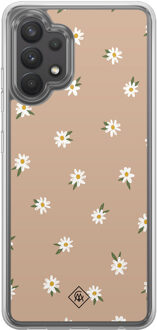 Casimoda Samsung Galaxy A32 4G hybride hoesje - Sweet daisies Bruin/beige