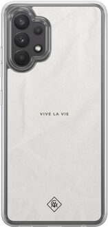 Casimoda Samsung Galaxy A32 4G hybride hoesje - Vive la vie Grijs/zilverkleurig