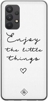 Casimoda Samsung Galaxy A32 4G siliconen hoesje - Enjoy life Zwart, Wit