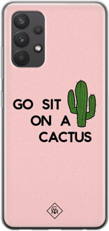 Casimoda Samsung Galaxy A32 4G siliconen hoesje - Go sit on a cactus Roze