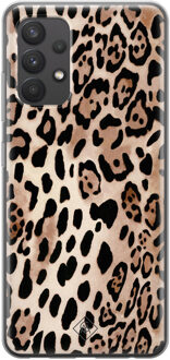 Casimoda Samsung Galaxy A32 4G siliconen hoesje - Golden wildcat Bruin/beige