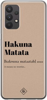 Casimoda Samsung Galaxy A32 4G siliconen hoesje - Hakuna matata Bruin/beige
