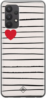 Casimoda Samsung Galaxy A32 4G siliconen hoesje - Heart queen Bruin/beige