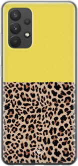 Casimoda Samsung Galaxy A32 4G siliconen hoesje - Luipaard geel