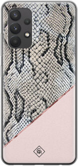 Casimoda Samsung Galaxy A32 4G siliconen hoesje - Snake print Roze