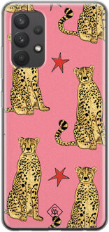Casimoda Samsung Galaxy A32 4G siliconen hoesje - The pink leopard Roze