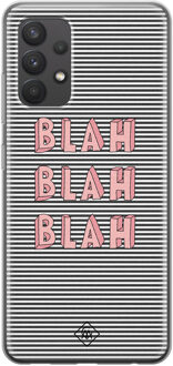 Casimoda Samsung Galaxy A32 4G siliconen telefoonhoesje - Blah blah blah Blauw, Roze