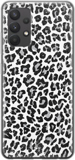 Casimoda Samsung Galaxy A32 4G siliconen telefoonhoesje - Luipaard grijs Grijs/zilverkleurig