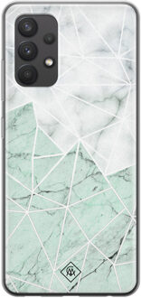 Casimoda Samsung Galaxy A32 4G siliconen telefoonhoesje - Marmer mint mix