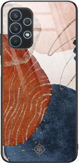 Casimoda Samsung Galaxy A32 5G glazen hardcase - Abstract terracotta Multi