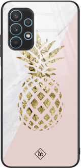 Casimoda Samsung Galaxy A32 5G glazen hardcase - Ananas Roze