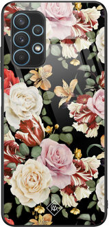Casimoda Samsung Galaxy A32 5G glazen hardcase - Flowerpower Multi