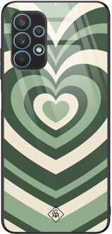 Casimoda Samsung Galaxy A32 5G glazen hardcase - Hart swirl groen