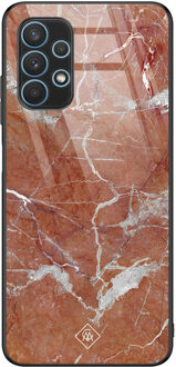 Casimoda Samsung Galaxy A32 5G glazen hardcase - Marble sunkissed Rood