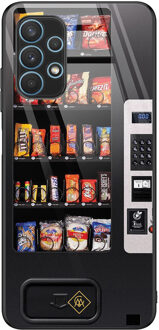 Casimoda Samsung Galaxy A32 5G glazen hardcase - Snoepautomaat Grijs/zilverkleurig