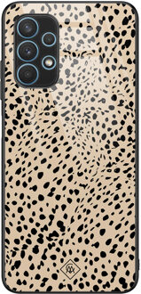Casimoda Samsung Galaxy A32 5G glazen hardcase - Spot on Bruin/beige
