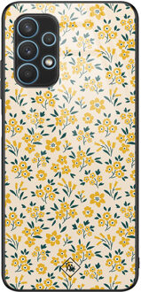 Casimoda Samsung Galaxy A32 5G glazen hardcase - Yellow garden Geel