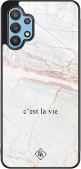 Casimoda Samsung Galaxy A32 5G hoesje - C'est la vie Bruin/beige