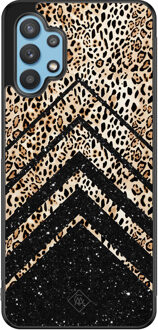 Casimoda Samsung Galaxy A32 5G hoesje - Chevron luipaard Bruin/beige