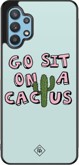 Casimoda Samsung Galaxy A32 5G hoesje - Go sit on a cactus Blauw