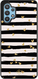 Casimoda Samsung Galaxy A32 5G hoesje - Hart streepjes Zwart