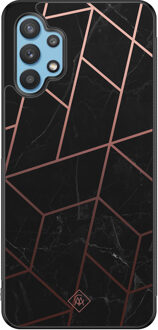 Casimoda Samsung Galaxy A32 5G hoesje - Marble grid Zwart