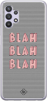 Casimoda Samsung Galaxy A32 5G siliconen hoesje - Blah blah blah Blauw, Roze