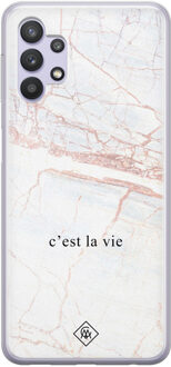 Casimoda Samsung Galaxy A32 5G siliconen hoesje - C'est la vie Bruin/beige