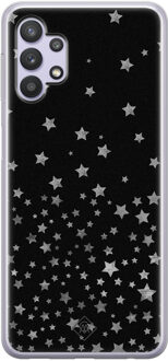 Casimoda Samsung Galaxy A32 5G siliconen hoesje - Falling stars Zwart