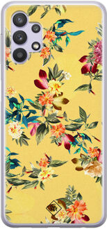 Casimoda Samsung Galaxy A32 5G siliconen hoesje - Floral days Geel