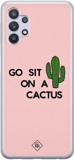 Casimoda Samsung Galaxy A32 5G siliconen hoesje - Go sit on a cactus Roze