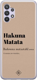 Casimoda Samsung Galaxy A32 5G siliconen hoesje - Hakuna matata Bruin/beige