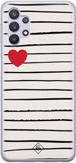 Casimoda Samsung Galaxy A32 5G siliconen hoesje - Heart queen Bruin/beige