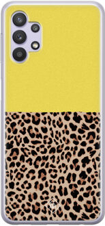 Casimoda Samsung Galaxy A32 5G siliconen hoesje - Luipaard geel