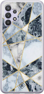 Casimoda Samsung Galaxy A32 5G siliconen hoesje - Marmer blauw