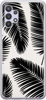 Casimoda Samsung Galaxy A32 5G siliconen hoesje - Palm leaves silhouette Zwart