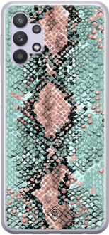 Casimoda Samsung Galaxy A32 5G siliconen hoesje - Snake pastel Mint