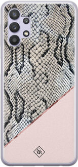 Casimoda Samsung Galaxy A32 5G siliconen hoesje - Snake print Roze