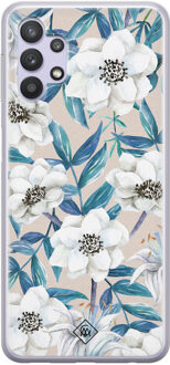 Casimoda Samsung Galaxy A32 5G siliconen hoesje - Touch of flowers Blauw