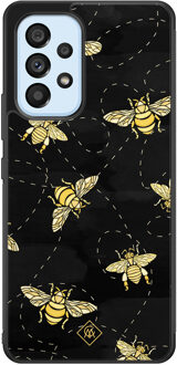 Casimoda Samsung Galaxy A33 hoesje - Bee yourself Zwart, Goudkleurig