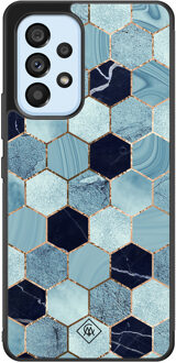 Casimoda Samsung Galaxy A33 hoesje - Blue cubes Blauw