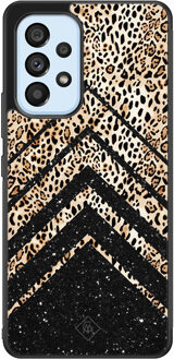 Casimoda Samsung Galaxy A33 hoesje - Chevron luipaard Bruin/beige