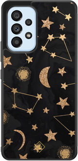 Casimoda Samsung Galaxy A33 hoesje - Counting the stars Zwart, Goudkleurig