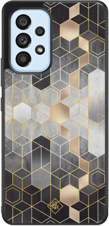 Casimoda Samsung Galaxy A33 hoesje - Grey cubes Grijs/zilverkleurig