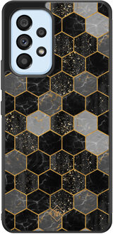 Casimoda Samsung Galaxy A33 hoesje - Hexagons zwart