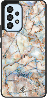 Casimoda Samsung Galaxy A33 hoesje - Marmer bruin blauw Bruin/beige, Blauw