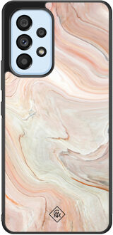 Casimoda Samsung Galaxy A33 hoesje - Marmer waves Bruin/beige