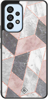Casimoda Samsung Galaxy A33 hoesje - Stone grid Roze