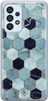 Casimoda Samsung Galaxy A33 siliconen hoesje - Blue cubes Blauw